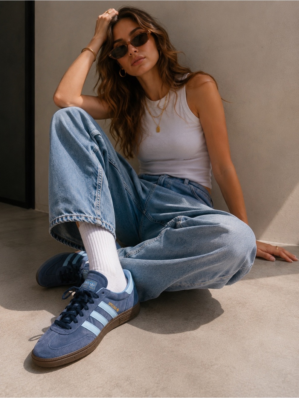 Adidas Spezial Light Blue High-Rise Women’s Jeans 7 1/2 US